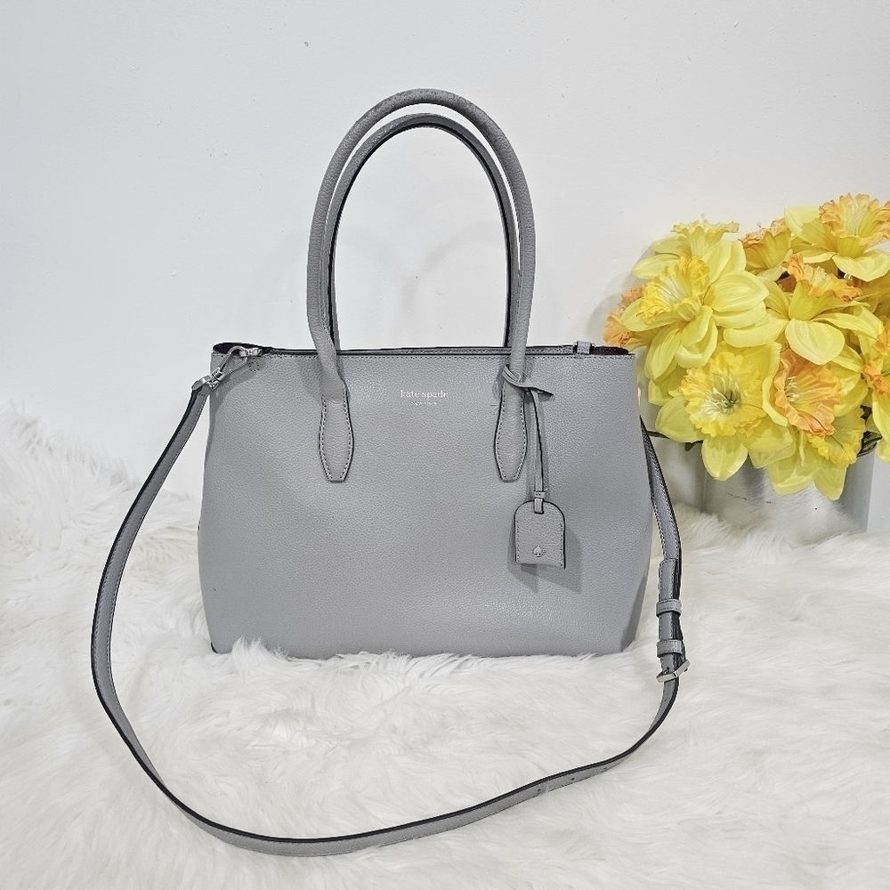 Kate Spade Eva top zip gray satchel